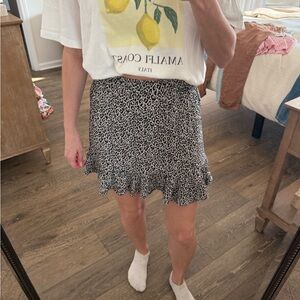 Leopard Print Ruffle mini Skirt